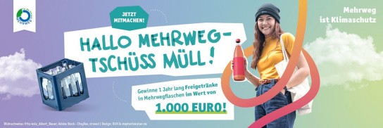 Deutsche Umwelthilfe: Gewinne 1 von 10 Jahresvorräten an Mehrweggetränken im Wert von 1.000 €