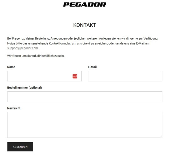 Hast du Fragen oder brauchst du Hilfe? Dann wende dich über das Kontaktformular an Pegador.